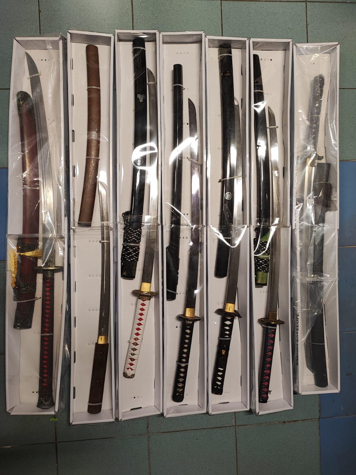 雷霆2022|元朗反黑組村屋搗武器庫  檢長刀匕首彈叉拘兩男女