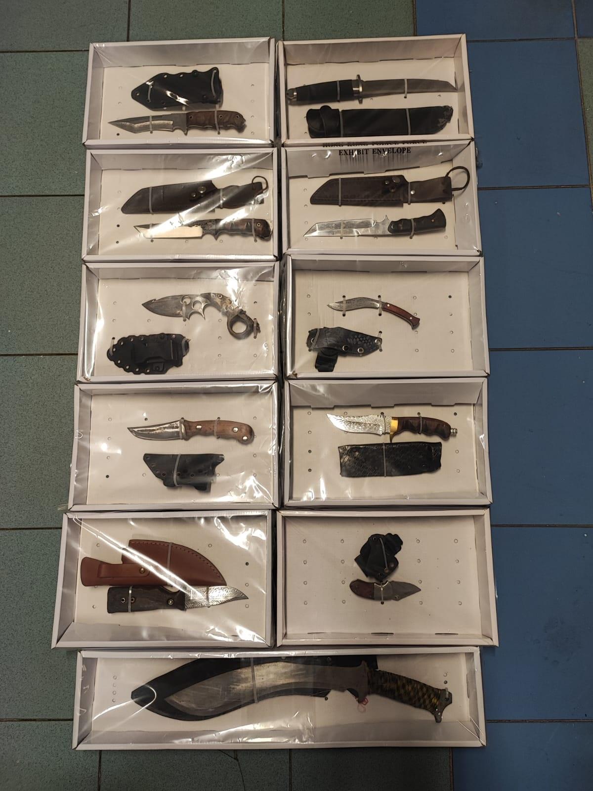 雷霆2022|元朗反黑組村屋搗武器庫 檢長刀匕首彈叉拘兩男女