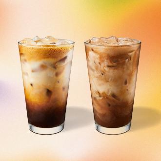 黑糖燕麥奶冰搖特濃咖啡及朱古力麥芽燕麥奶冰搖特濃咖啡