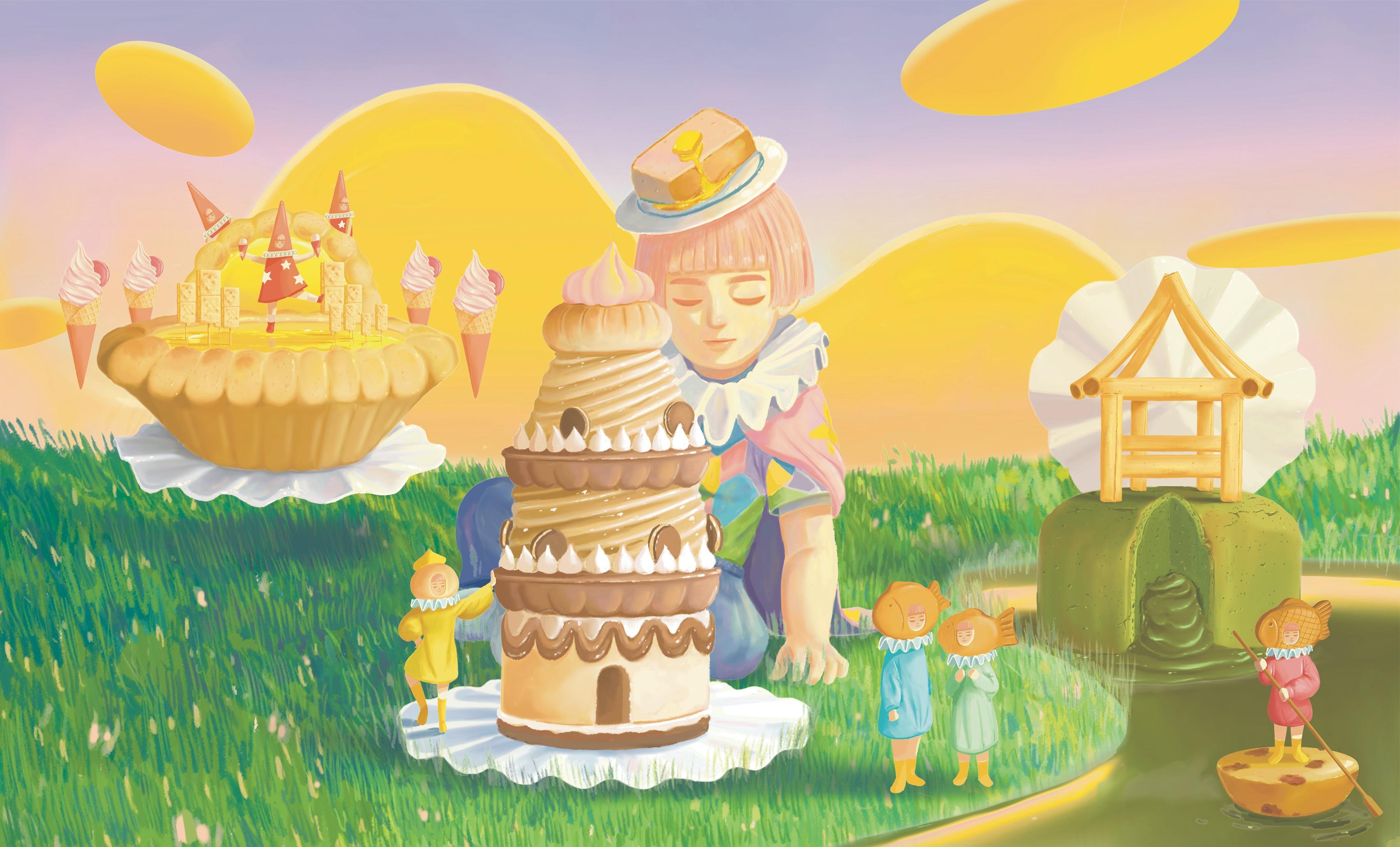 Thomas Napoleon以下白泥、龍園及聚星樓為靈感,將商場打造成充滿滋味的甜品王國