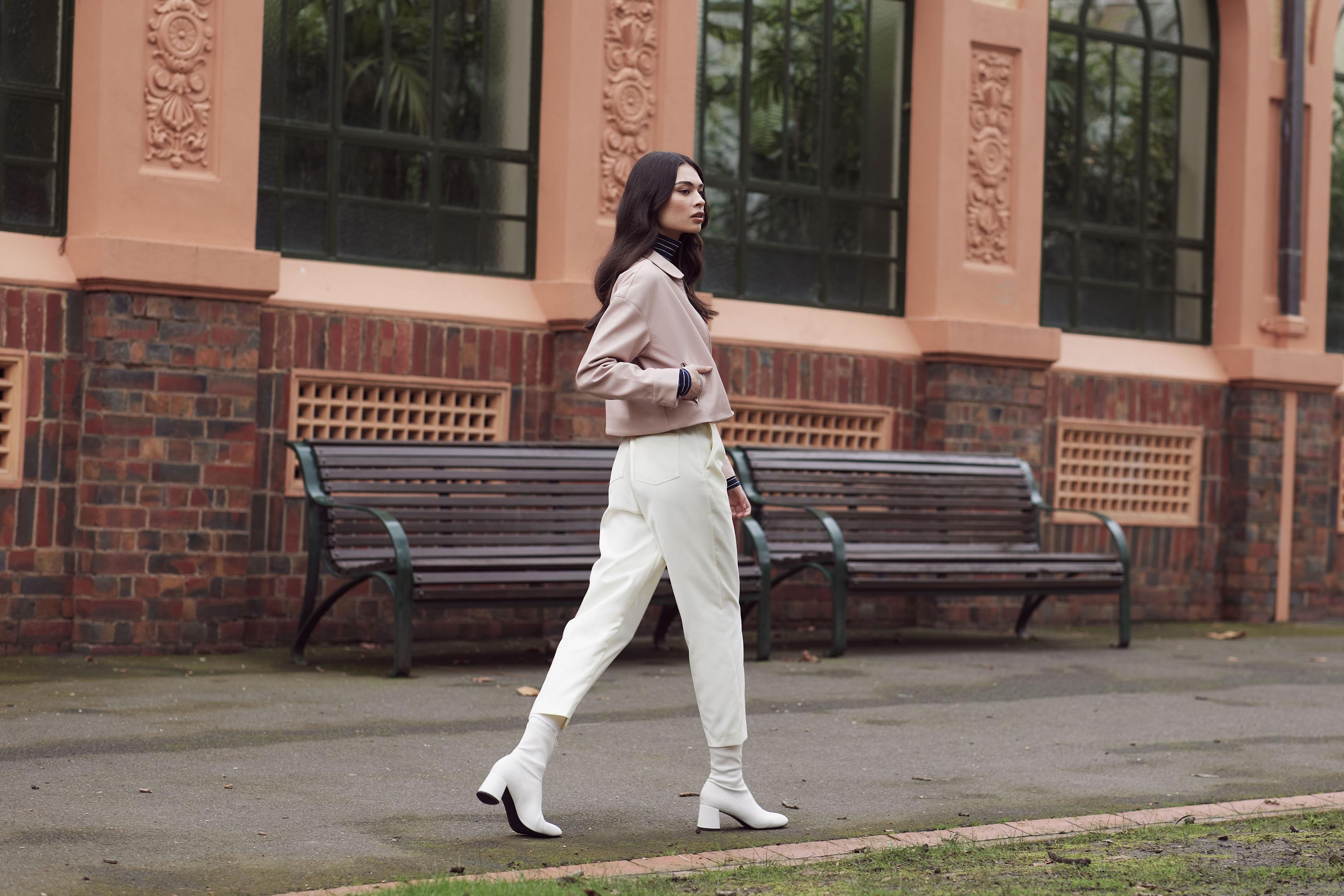 Tisha Pleather Zip Front Jacket $529 Sage Striped Turtle Neck Tee $249