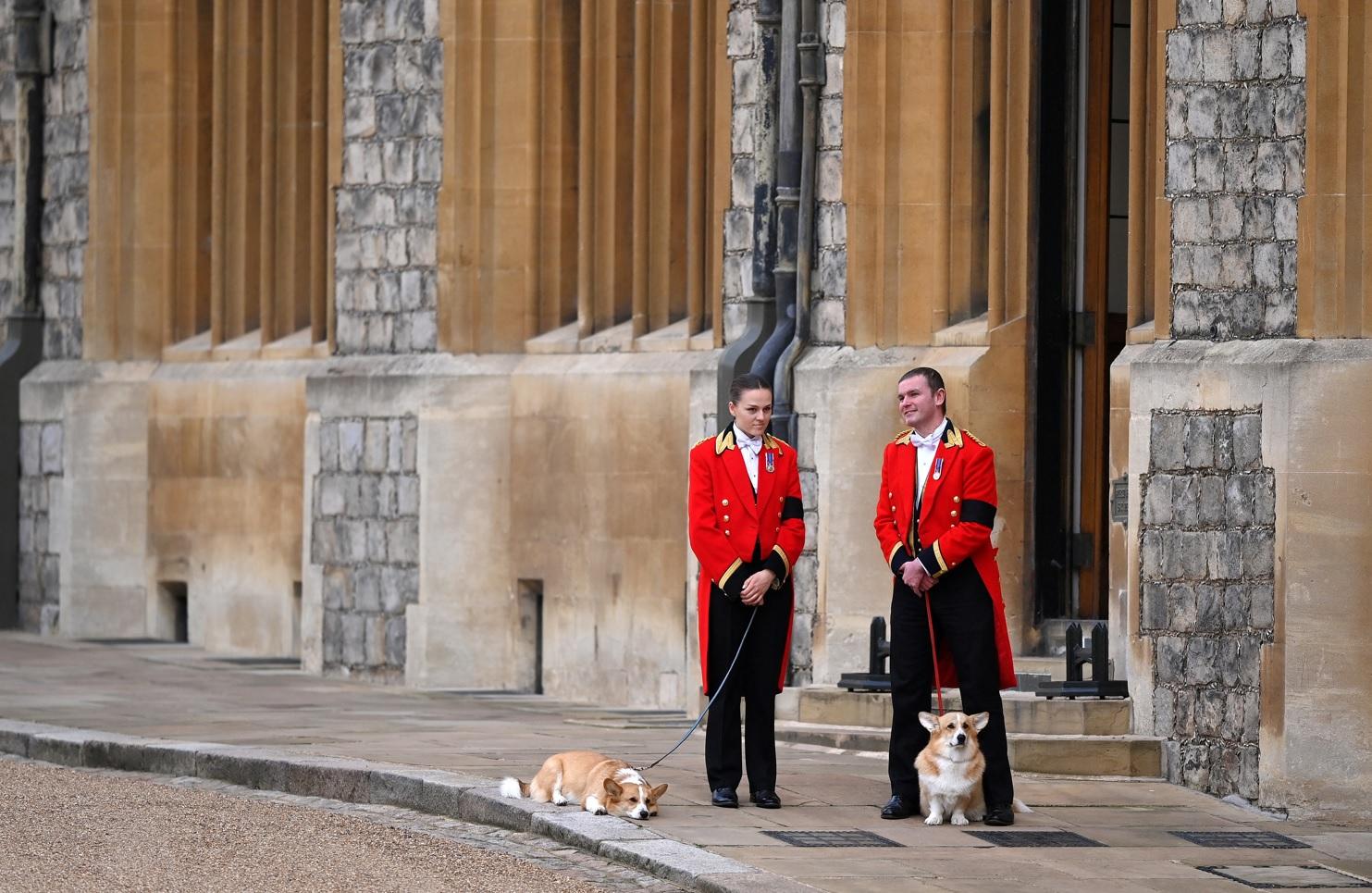 哥基送女王最後一程。(路透社)