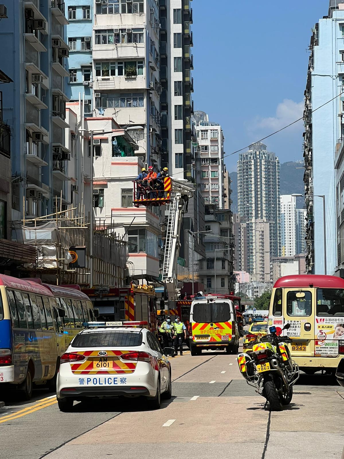事發現場為土瓜灣永德大廈。(黃慕華攝)
