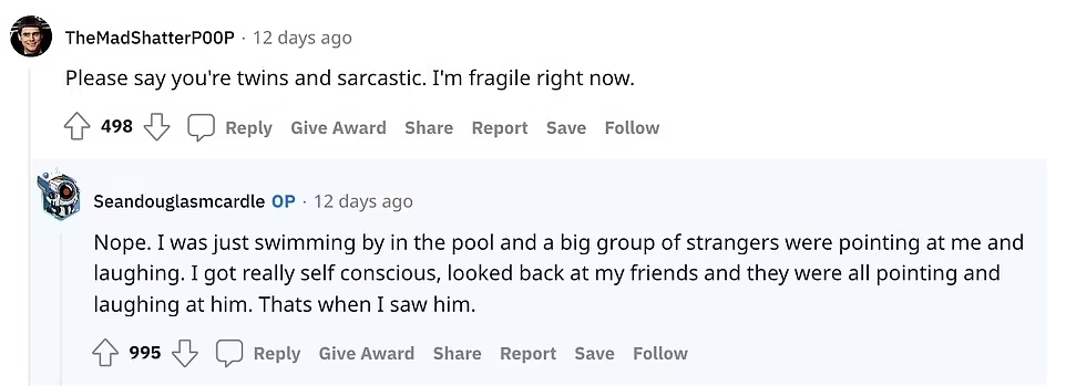 麥克阿德爾稱「另一個自己」絕不是其孖生兄弟。(互聯網)