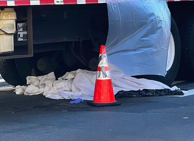 男子被貨櫃車輾斃。(互聯網)