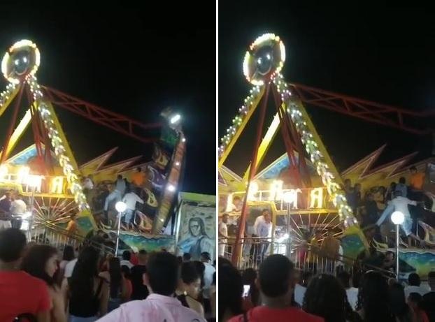 海盜船在空中斷開。(互聯網)