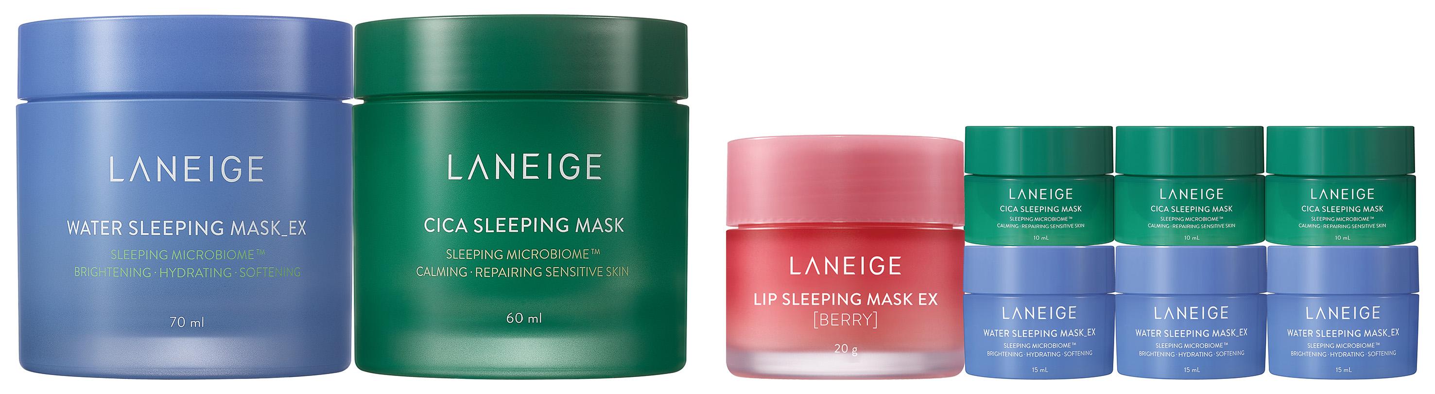 LANEIGE 皇牌補濕睡眠面膜2件套裝$480 (價值$905) •水亮補濕睡眠面膜 70ml •細胞修復補濕睡眠面膜 60ml •水潤修護睡眠唇膜 20g •細胞修復補濕睡眠面膜 10ml (3件) •水亮補濕睡眠面膜 15ml (3件)