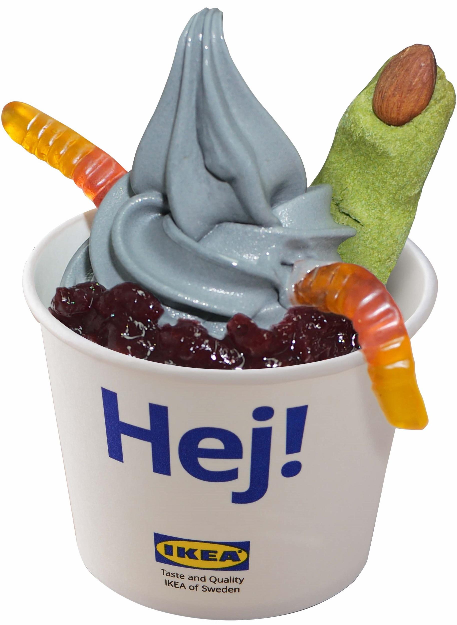 IKEA美食站萬聖節綠咒指雙蟲乳酪