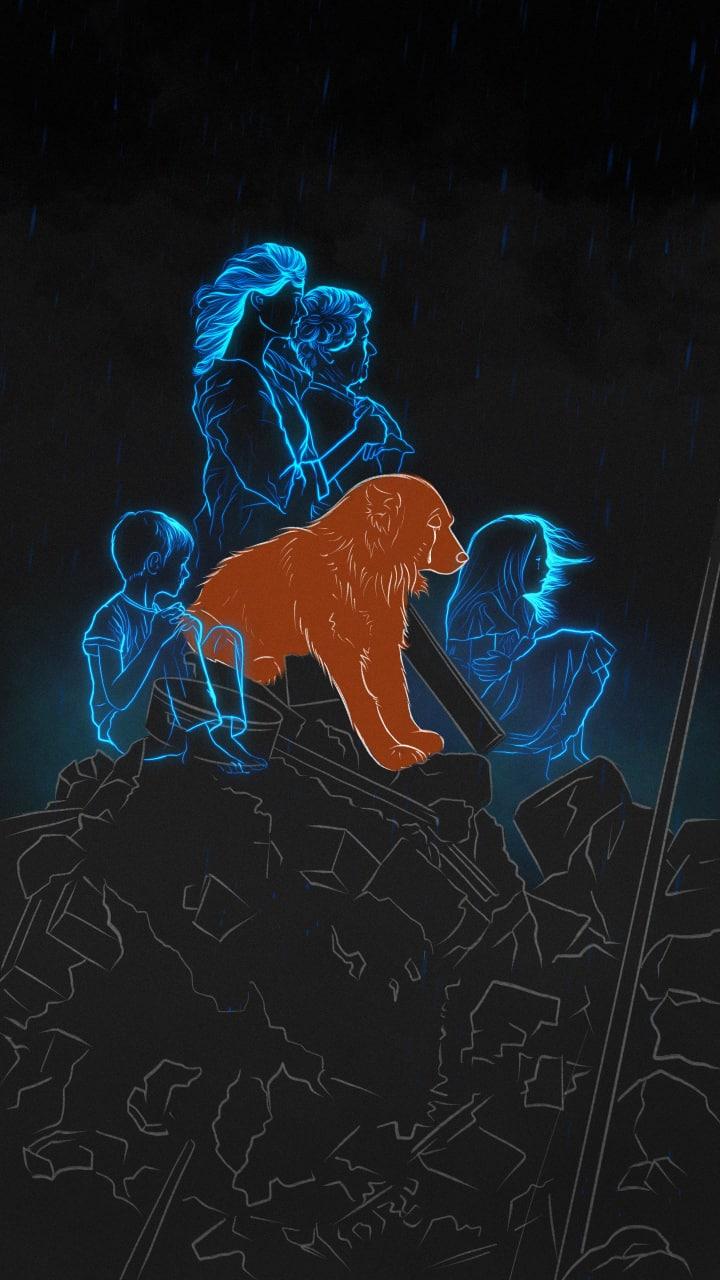 有人繪畫以表達Crimea失去家人的傷痛和戰爭的殘酷。(Twitter)