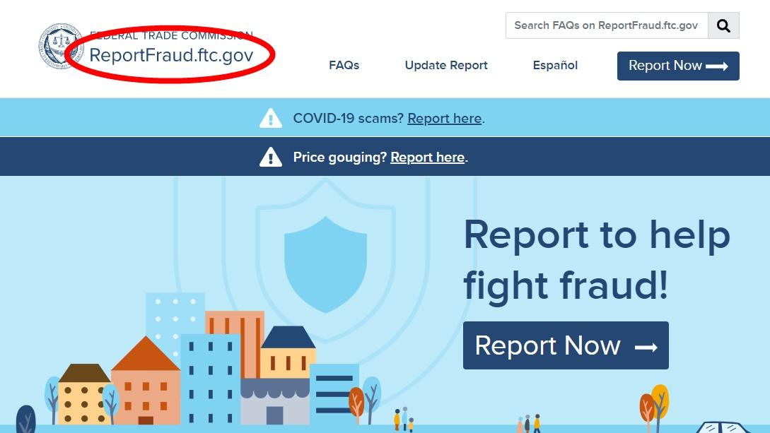 網站「reportfraud.ftc.gov」。(網上截圖)