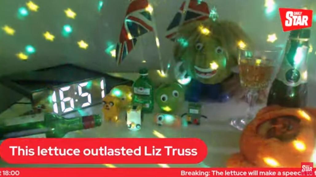 標題更改為「西生菜撐得比卓慧思耐!」(The Lettuce Outlasted Liz Truss)。(YouTube)