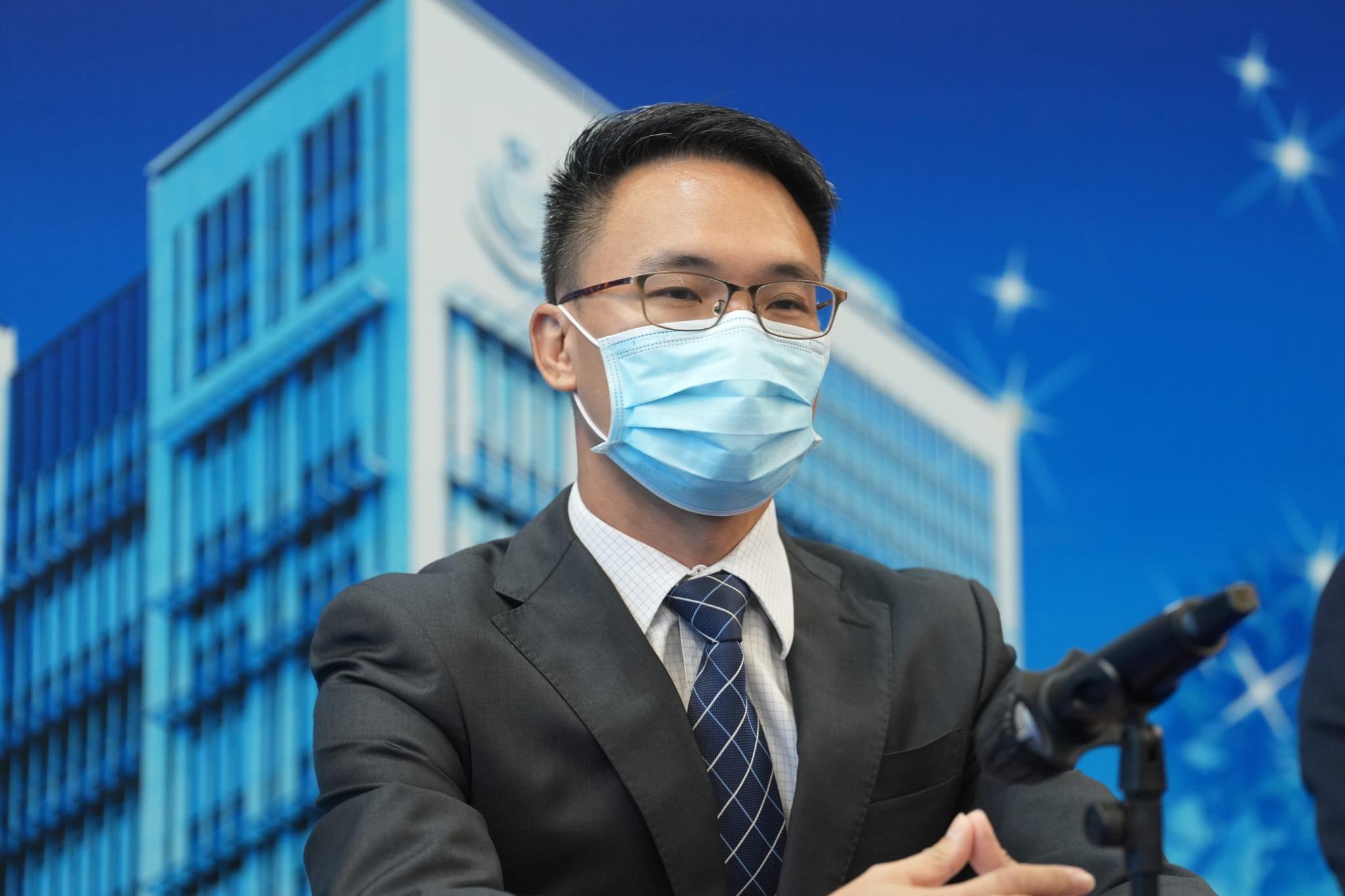 新界南總區刑事部(行動)陳志昌警司指,傀儡戶口持有人的刑責,絕不比詐騙集團的成員低。(陳奕釗攝)