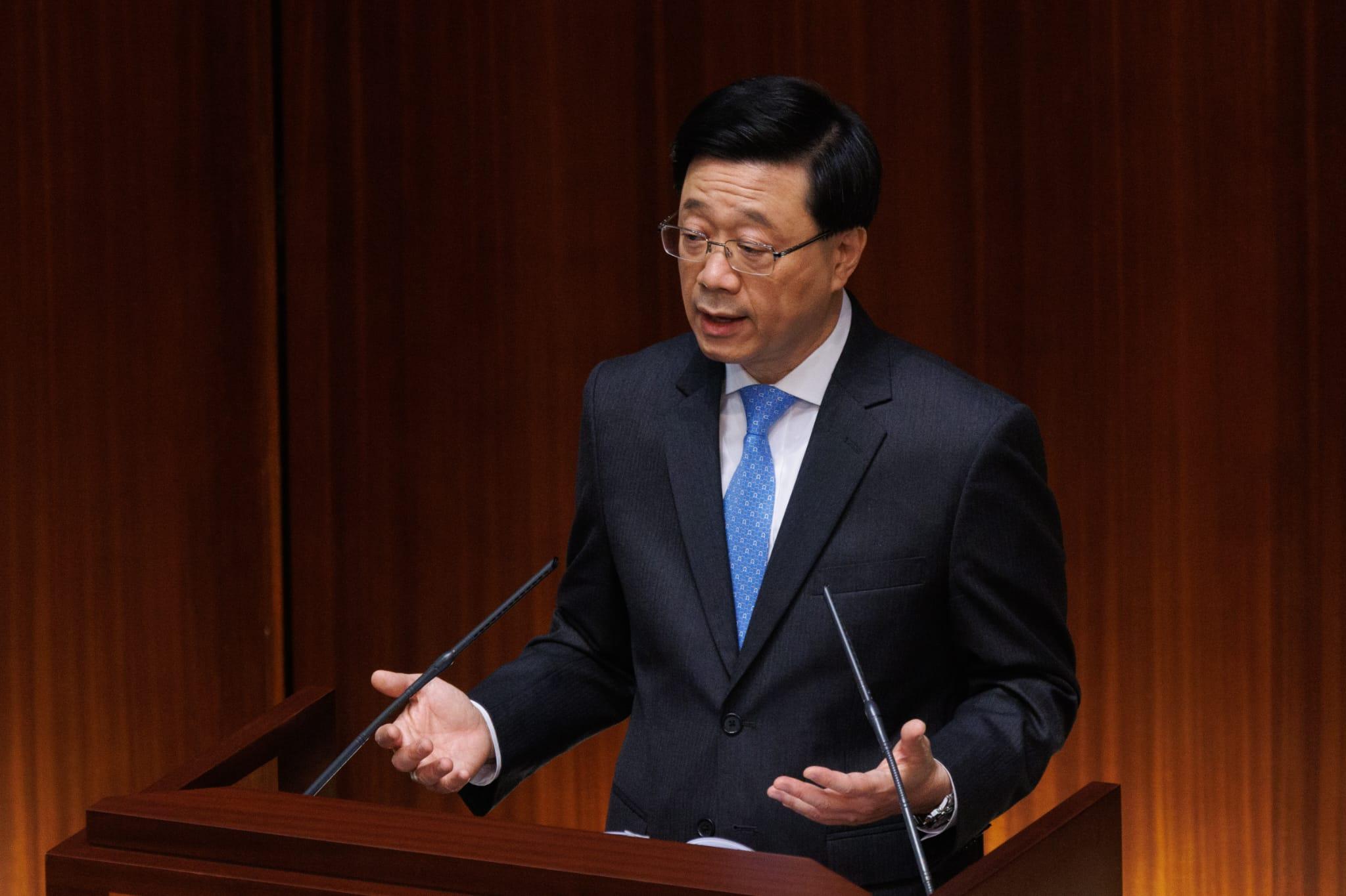 李家超指,香港內耗不斷的日子已經過去,現正是實現新飛躍的起點。(蘇文傑攝)