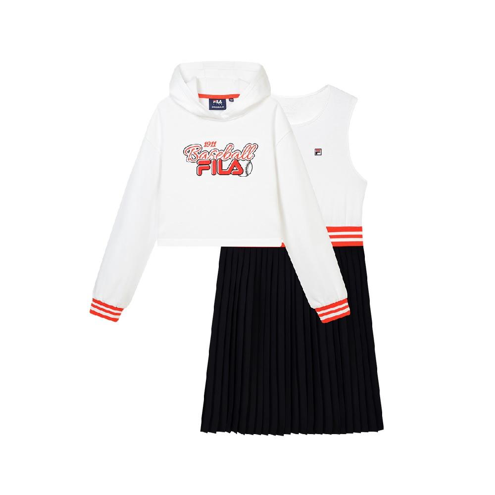 女童兩件裝連身裙。