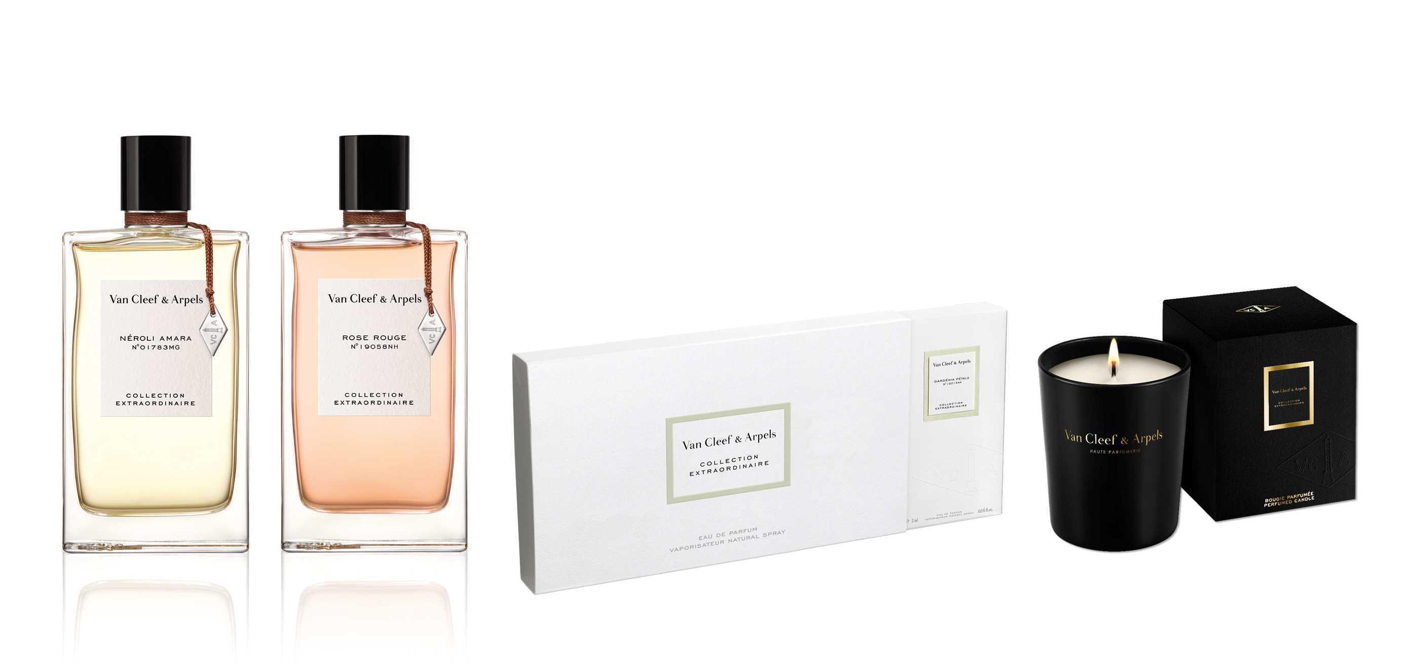 VAN CLEEF & ARPELS COLLECTION EXTRAORDINAIRE 香水套裝 $2,048(原價$3,405) .任何COLLECTION EXTRAORDINAIRE系列香水75ml 2支 .試用香水禮盒2ml 3支 .ROSE ROUGE 香氛蠟燭140G