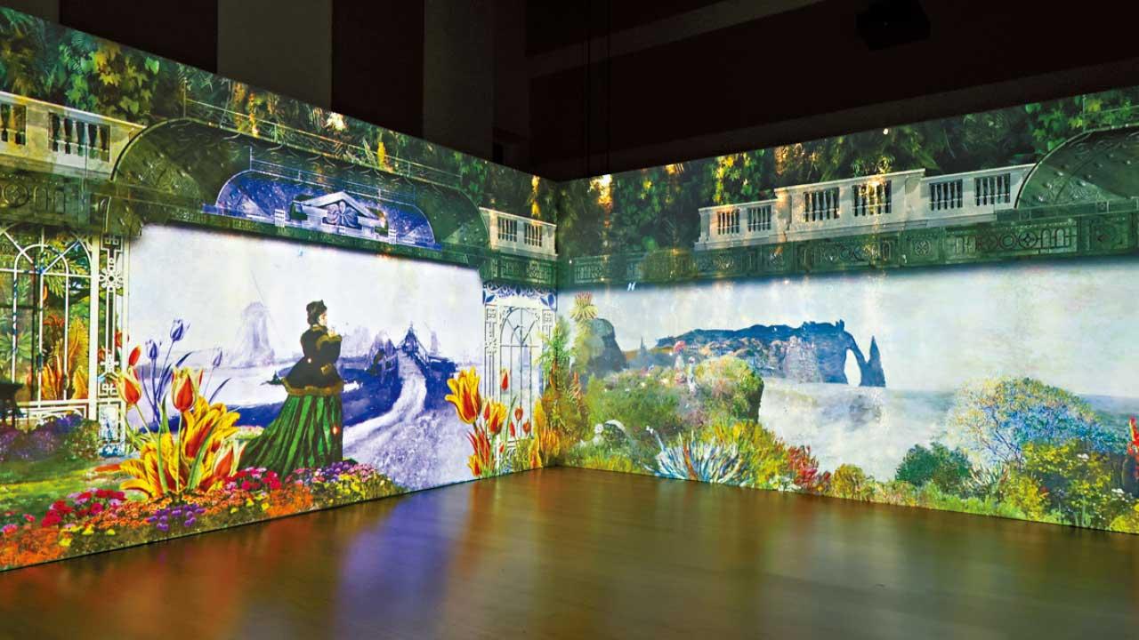 數碼技術360度燈光結合沉浸體驗展 市民走進莫內畫作世界