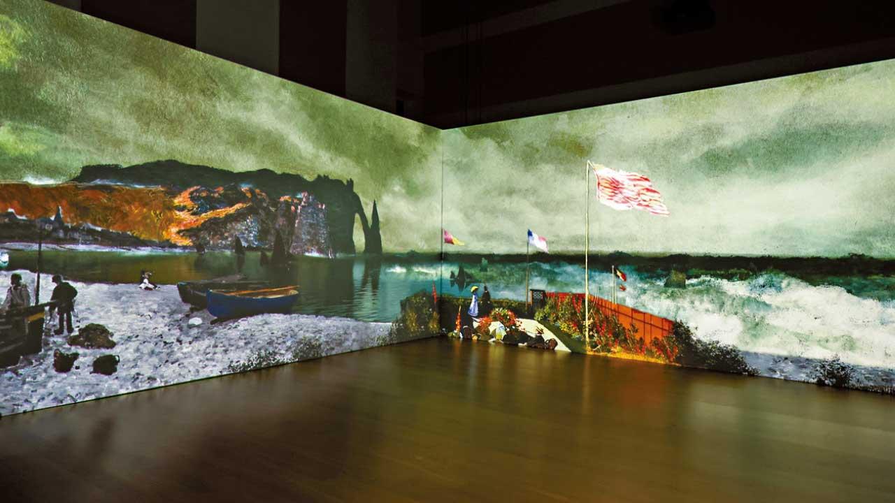 數碼技術360度燈光結合沉浸體驗展 市民走進莫內畫作世界