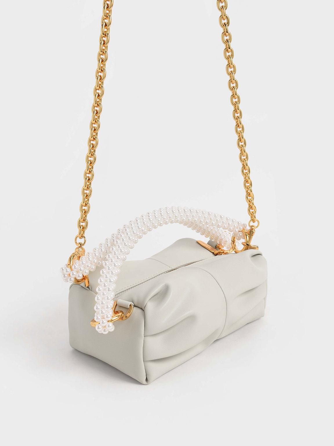 Beaded Handle Ruched Shoulder Bag $300 原價$599