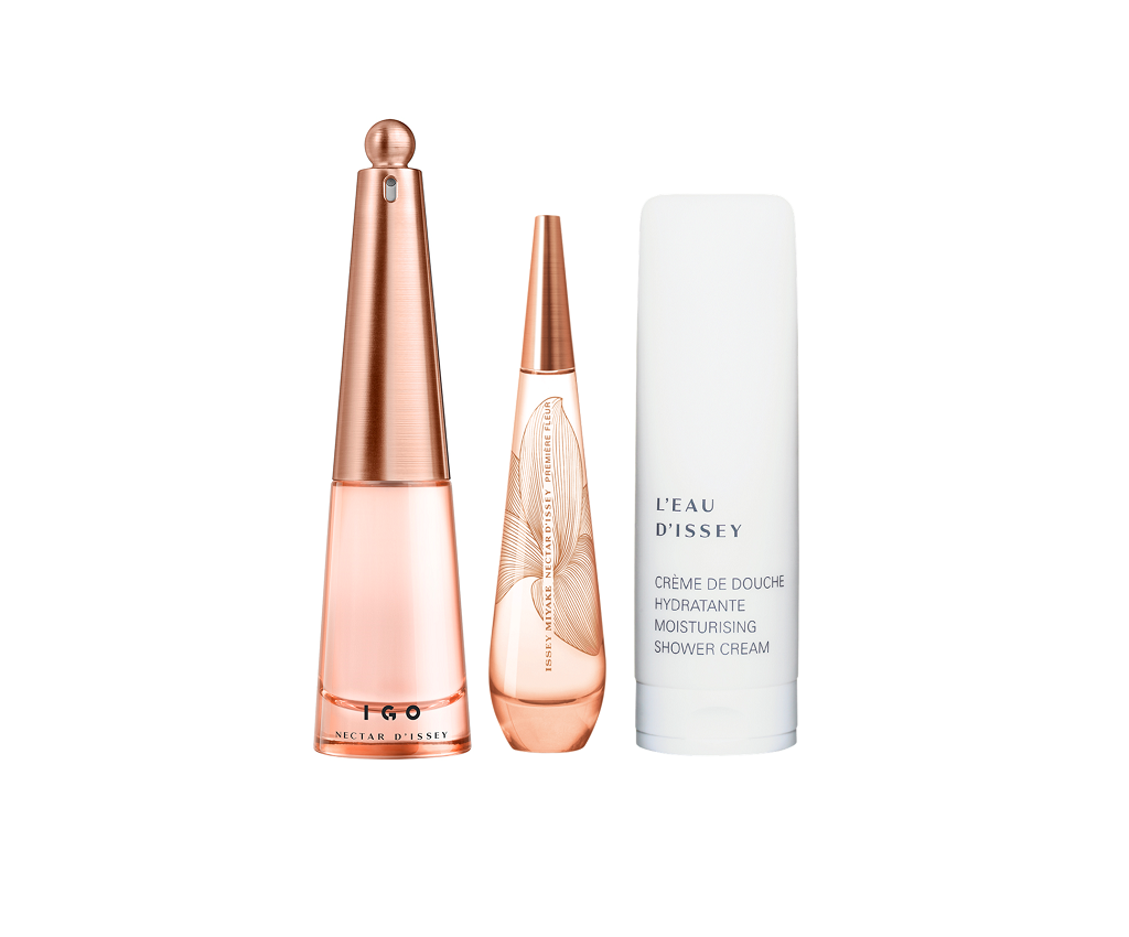 ISSEY MIYAKE Parfums Nectar d’Issey香氛套裝 $950 (原價$2,100) •Nectar d’Issey IGO淡香精 80ml •Nectar d’Issey Première Fleur淡香精 50ml •香氛沐浴乳200ml (eStore預購優惠)