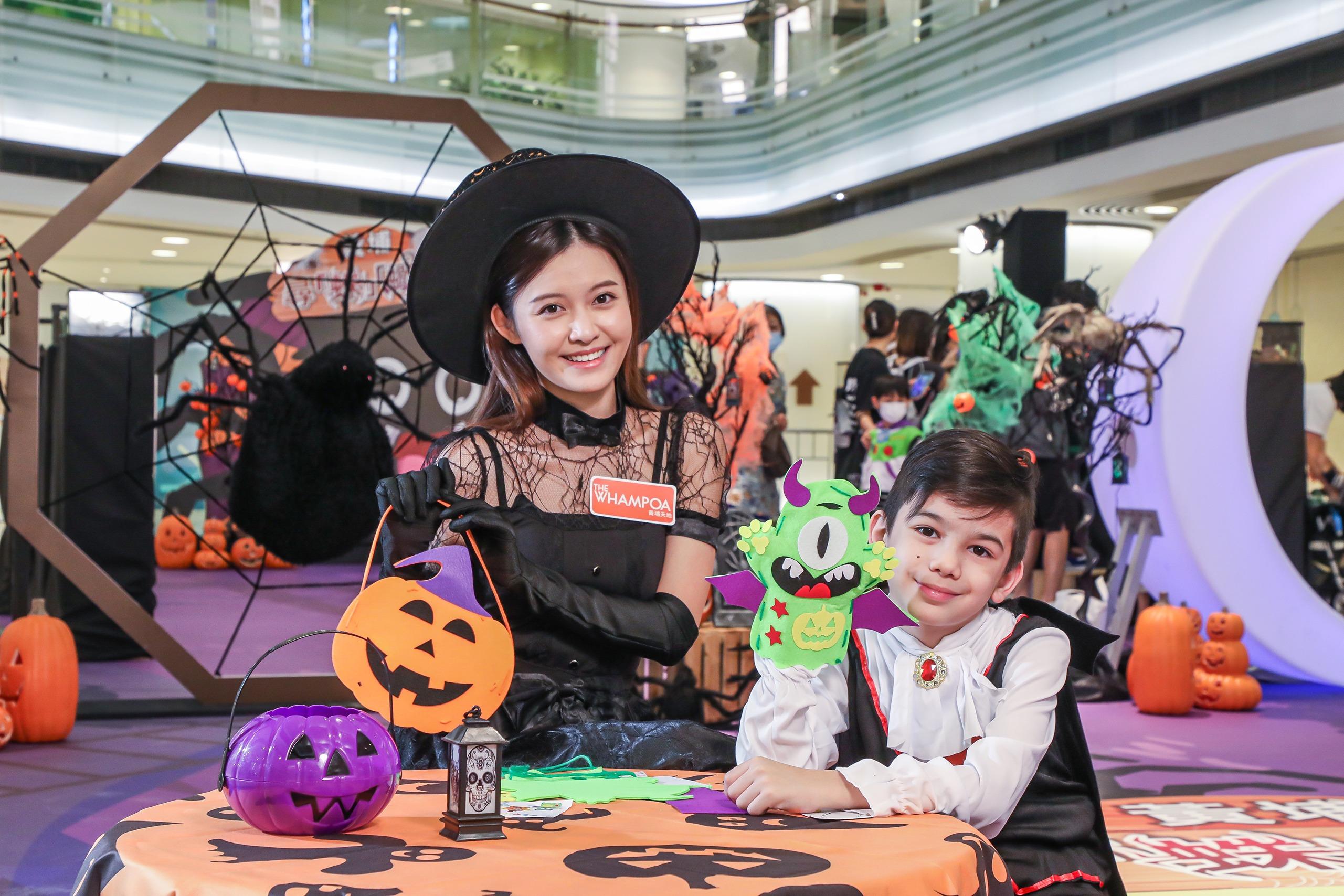 萬聖工作坊製作可愛嘩鬼造型的手偶或造型趣緻的南瓜燈籠。