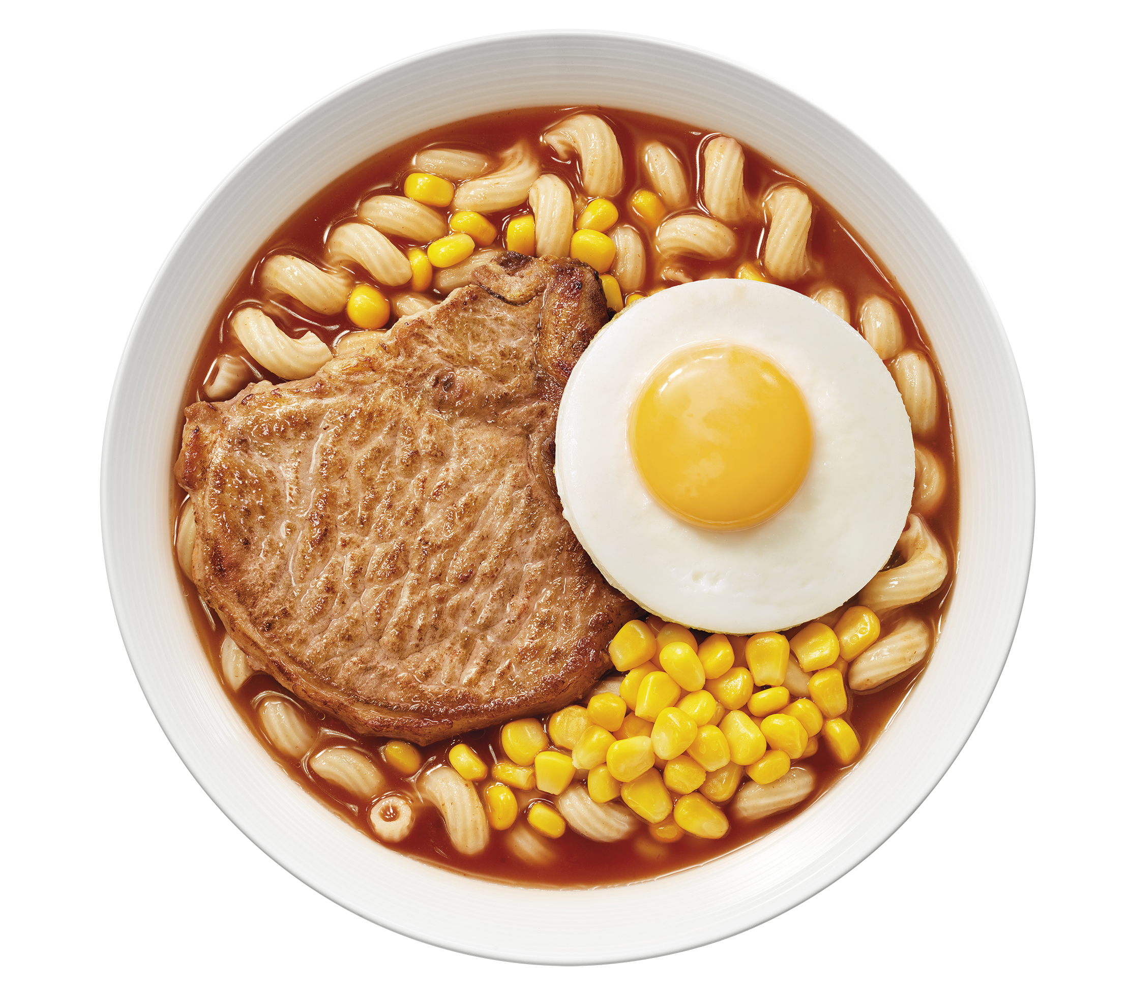 豬柳蛋扭扭粉 (蕃茄濃湯)