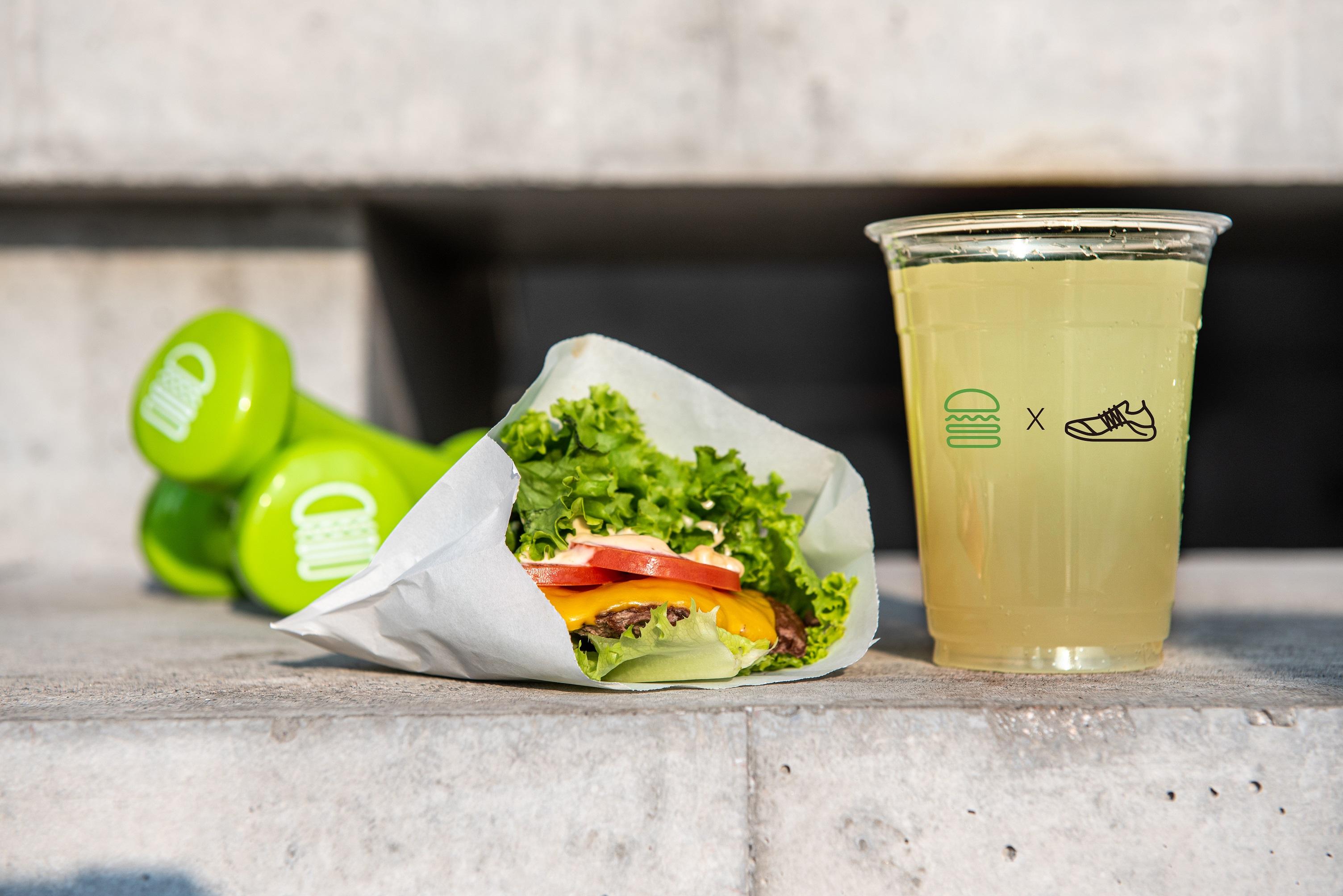 Shake Shack Bunless Burger + Kiwi Sea Salt Lemonade