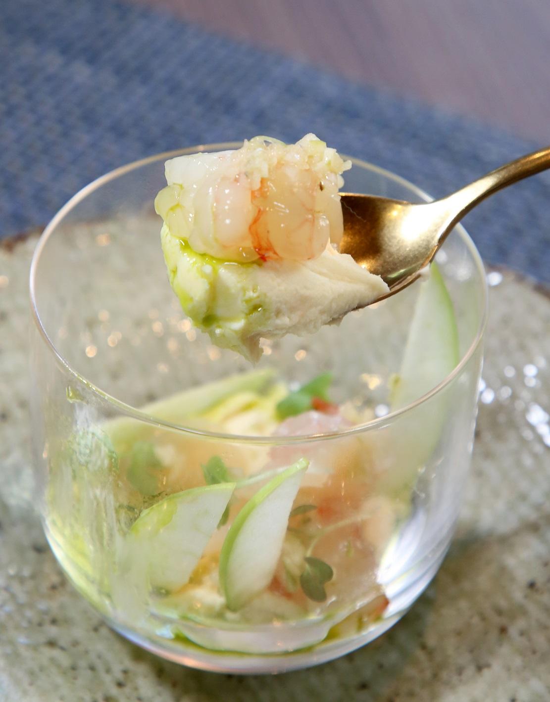 煙燻牡丹蝦配帶子慕斯( $248)