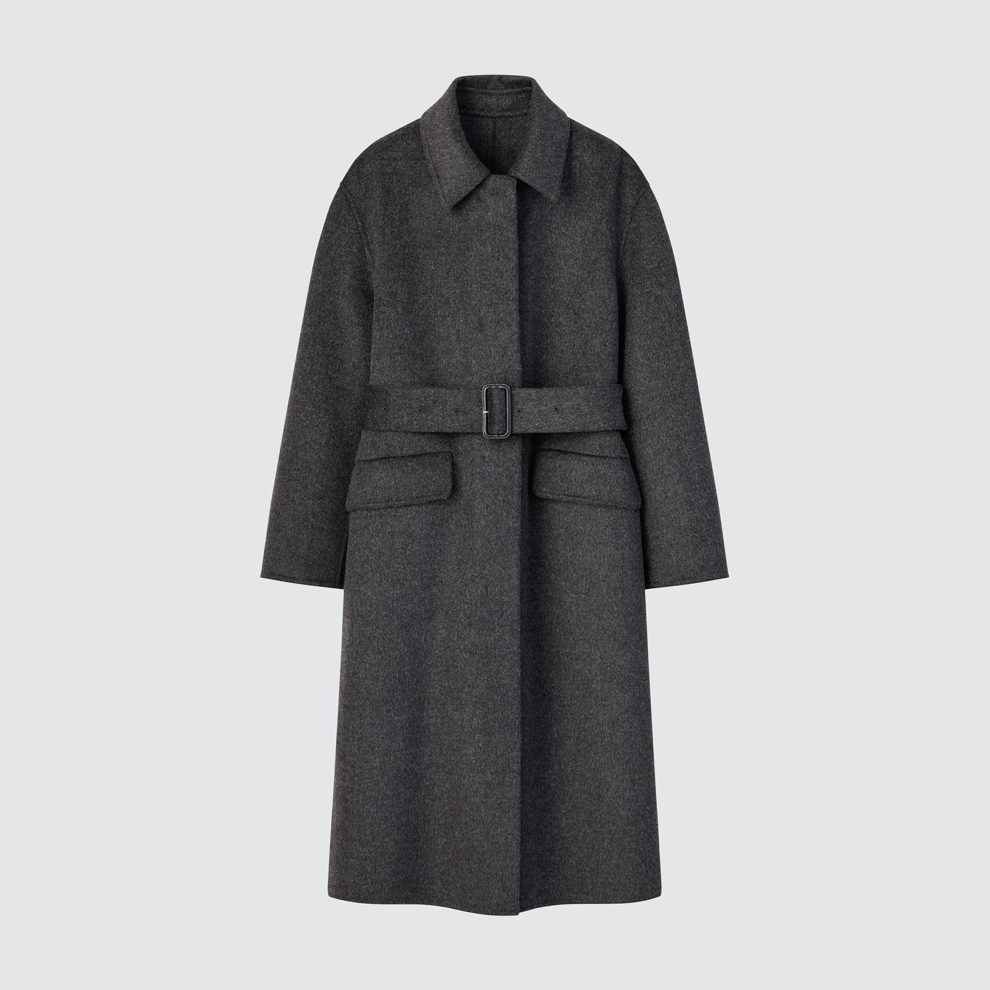 雙面織紋附腰帶大衣 $899