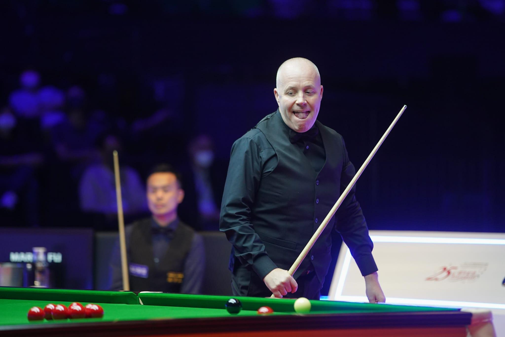 傅家俊在四強淘汰希堅斯。(李睿哲攝)