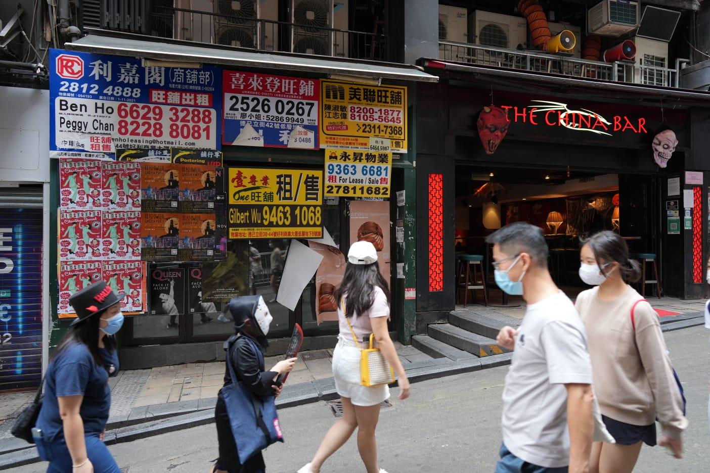 蘭桂坊今明兩晚實施人流管制。(陳奕釗攝)