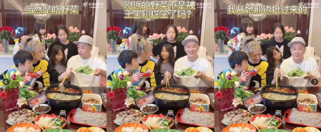 陳浩民一家打邊爐時,他的女兒問︰「附近的野菜不是被王寶釧挖空了嗎?」