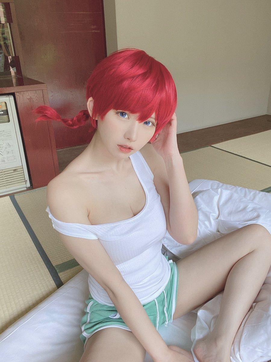 江名子Cosplay成女亂馬性感登場。