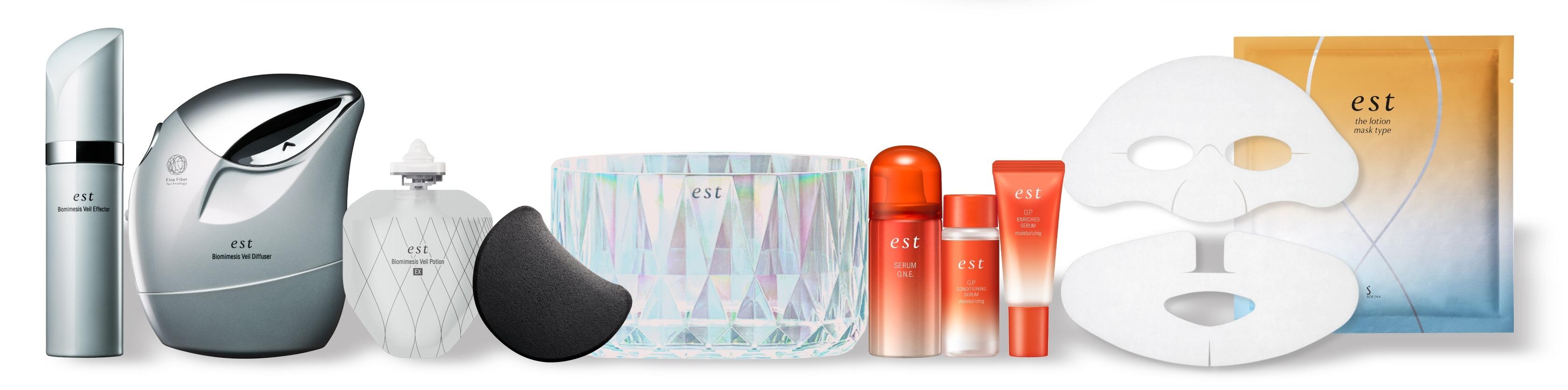 est Fine Fiber未來護膚套裝 $3,600 (價值$6,950) 52折 •Fine Fiber家用美容儀 •Biomimesis Veil 美容液40ml •Biomimesis Veil 化妝液9ml  •Biomimesis Veil 專用海綿 •鑽亮收納箱 •煥活精華液 30g  •古珀調理精華20ml •古珀盈潤精華液14g •The Lotion Mask 透潤保濕面膜 1片