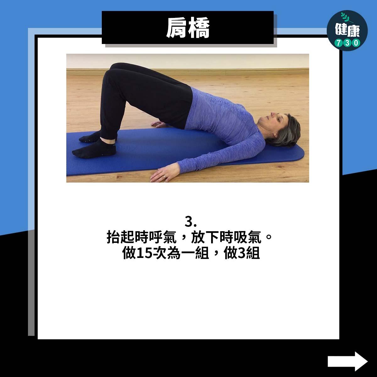 肌力訓練菜單|肩橋(shoulder bridge)加強臀肌(am730製圖)