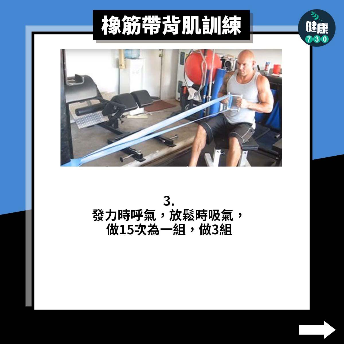 肌力訓練菜單|橡筋帶背肌訓練(am730製圖)