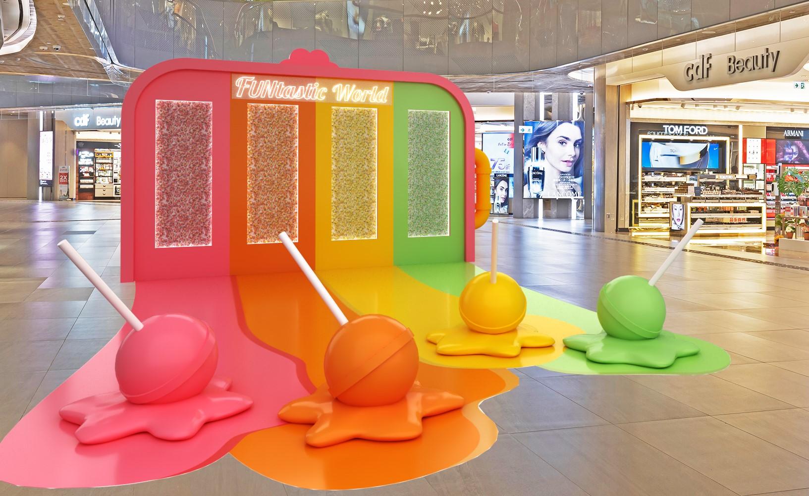 親臨期間限定店後的棒棒糖繽FUN牆