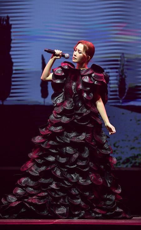 關心妍在去年馬天佑的《Reinvention 衫.重奏》演唱會表演。