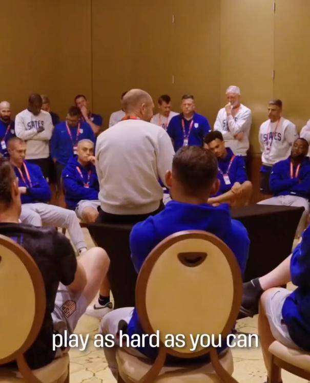 美國總統拜登打電話給美國隊成員打氣,希望他們令所有人感到震撼驚。(Twitter)