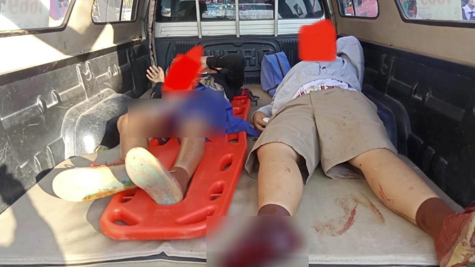 2名受傷學生均被送到那空拍儂醫院接受治療。(網上圖片)