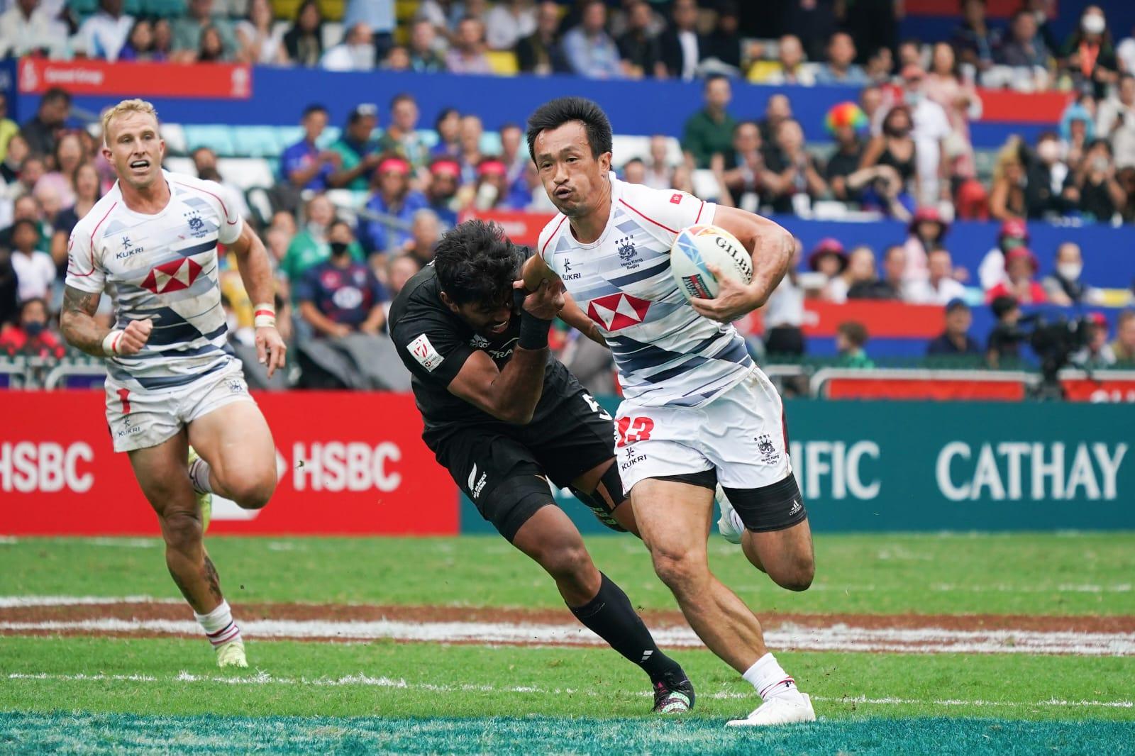 港隊球員姚錦成在中路突圍。(李睿哲攝)