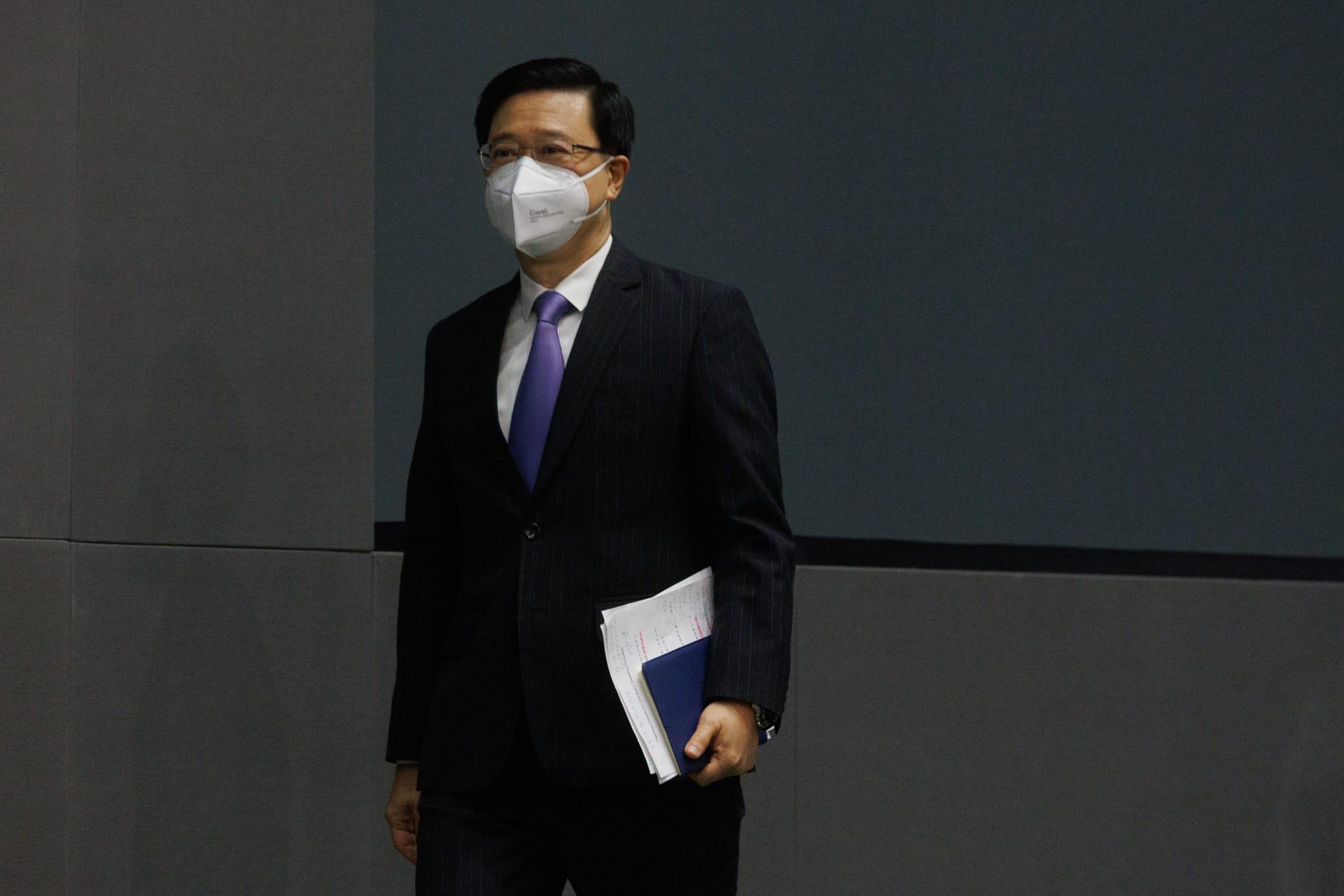 對於亞洲七欖賽播錯國家事件,李家超稱會交由警方處理。(蘇文傑攝)