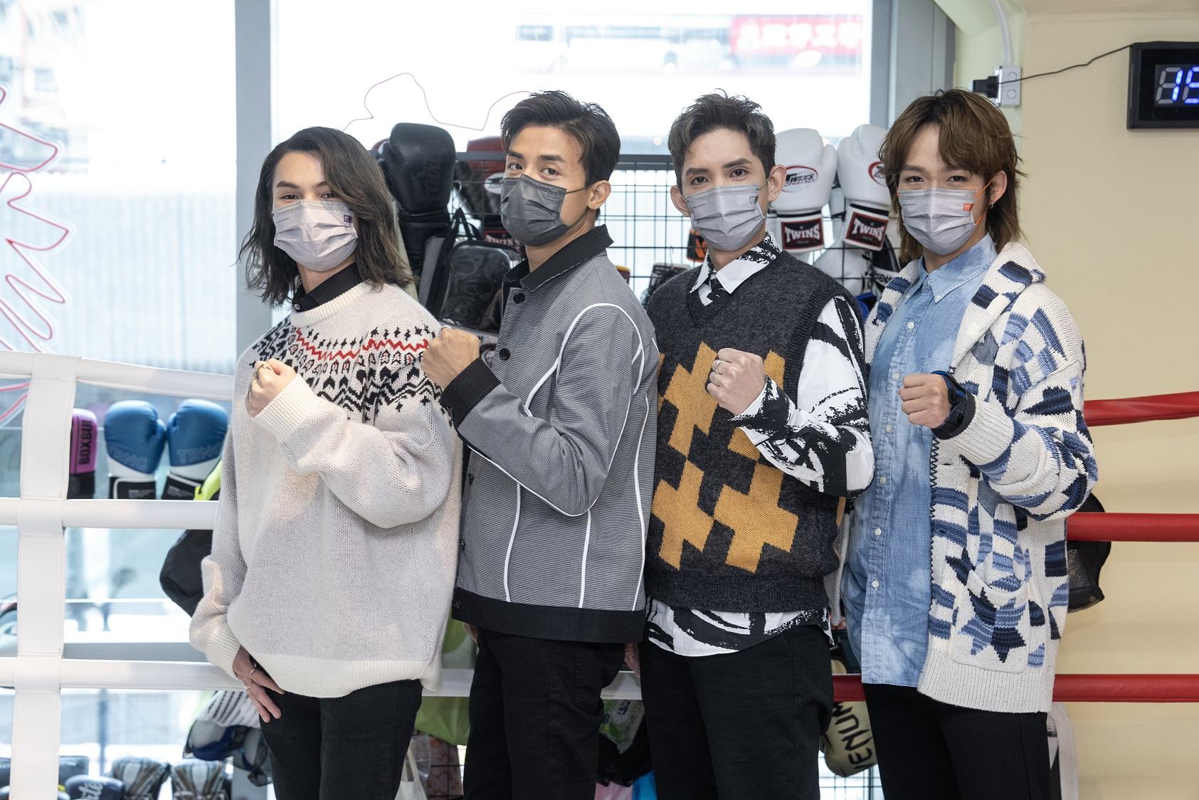 AK、Lokman、Alton和Tiger在《繩角》演拳手。(陳奕釗攝)