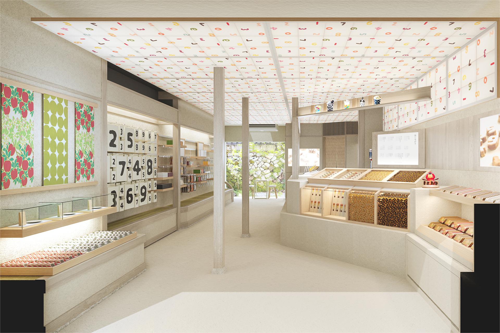 店內賣各式各樣的日式和菓子