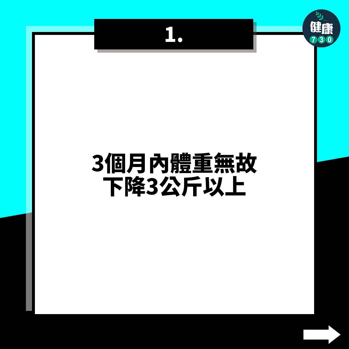 衰弱5大徵兆,3個月內體重無故下降3公斤以上(am730製圖)