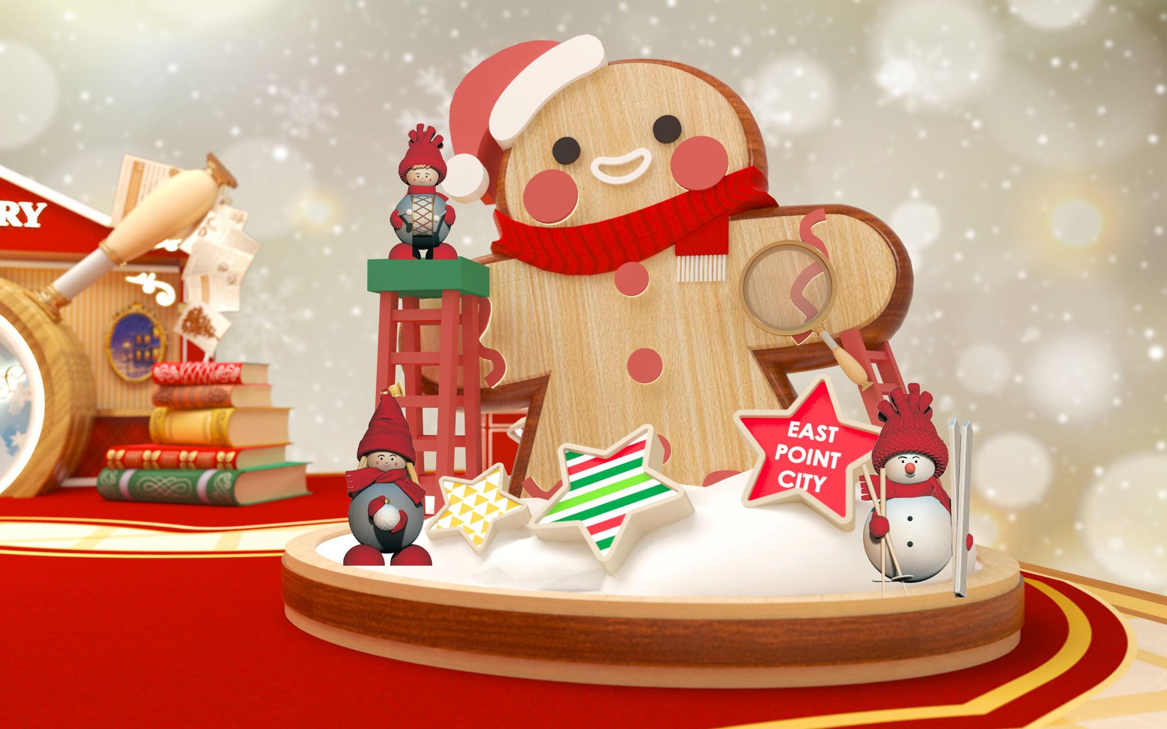 3米高木雕巨型聖誕薑餅人寶寶