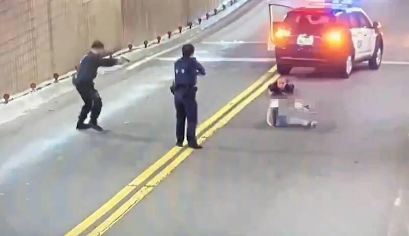 警方對肇事司機連開兩槍,將其制服。(互聯網)