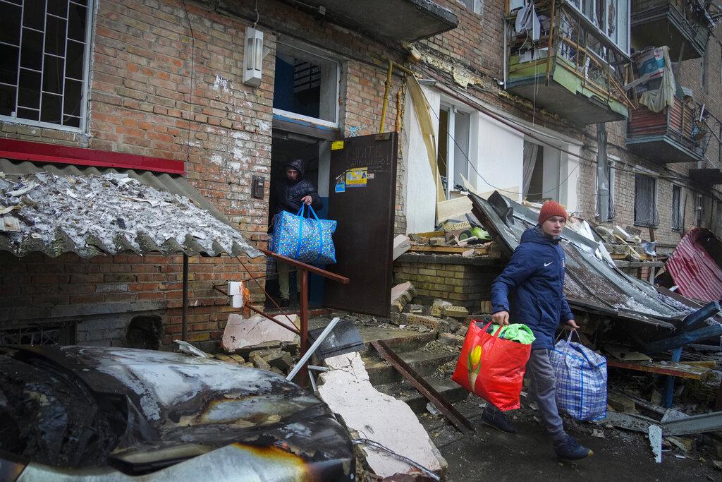 基輔多處被俄軍導彈炸中。(美聯社)