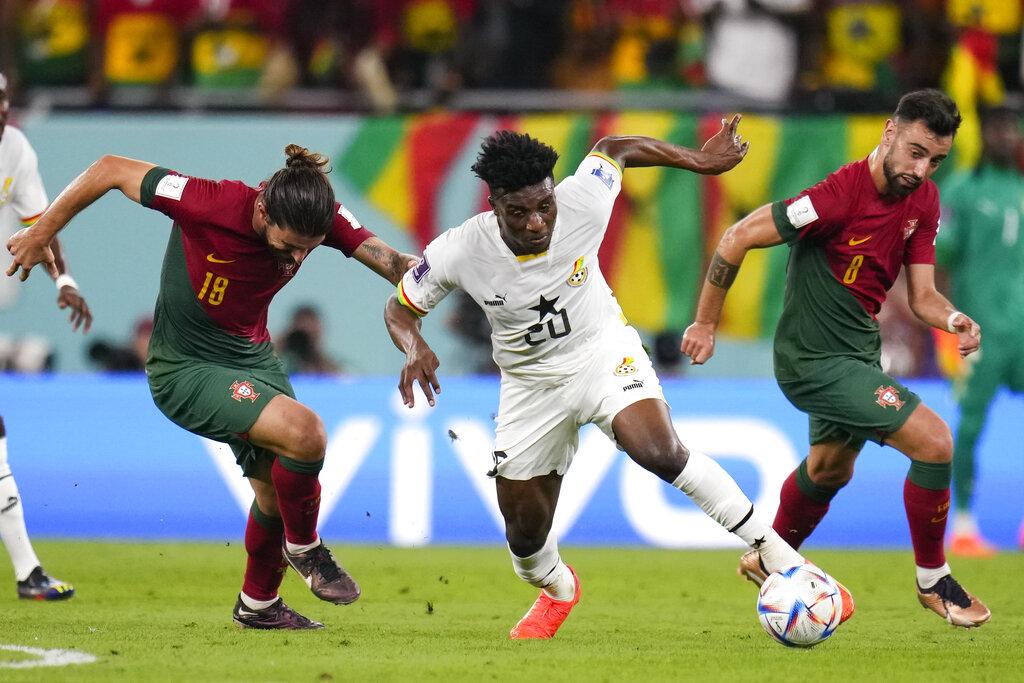 加納翼鋒穆罕默德古杜斯膺世界盃首輪盤扭王。(美聯社)