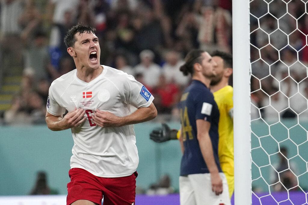 丹麥一度由基斯甸臣追平。(美聯社)