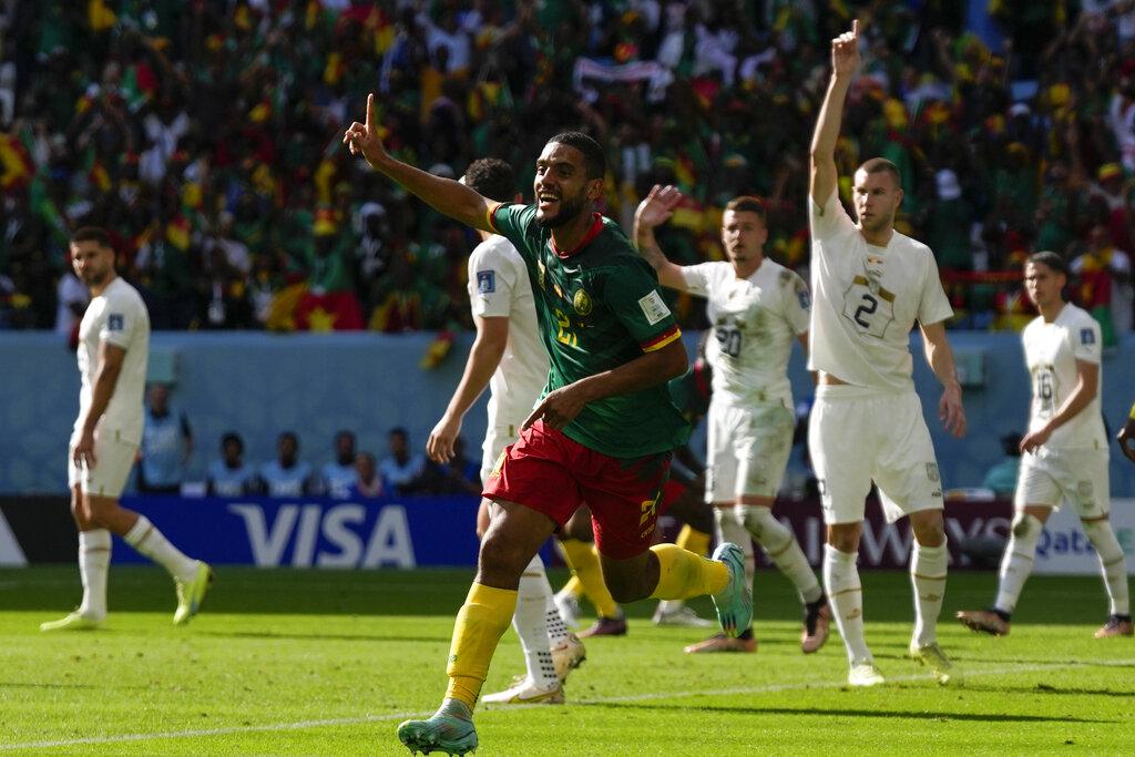 世界盃2022|喀麥隆3分鐘轟兩球3:3迫和塞爾維亞 齊齊鬥到最後一輪 (美聯社)